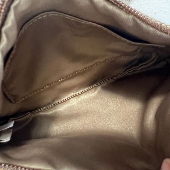 Coach Brown Tan Jacquard Canvas Monogrammed Signature Cs Zip Wristlet No F51685 - Picture 2 of 9